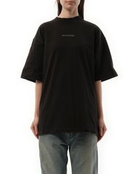 Balenciaga - Back Strass Cotton T-Shirt - Lyst