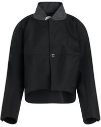 Sacai - Double-Faced Silk Cotton Jacket, Long Sleeves, , 100% Cotton - Lyst