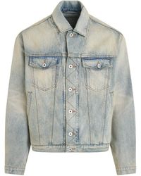 KENZO - 'Drawn Varsity Denim Trucker Jacket, Long Sleeves, Dirty, 100% Cotton, Size: Small - Lyst