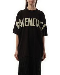 Balenciaga - T-Shirt Pleated Dress, Round Neck, Short Sleeves, 100% Cotton - Lyst