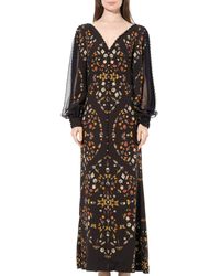 McQueen - Long Sleeve Silk Dress - Lyst