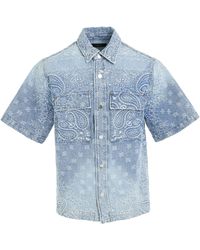 Amiri - Bandana Jacquard Snap Short-Sleeve Shirt, Perfect, 100% Cotton, Size: Medium - Lyst