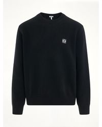 Loewe - Anagram Embroidered Knit Sweater - Lyst