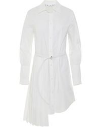 Off-White c/o Virgil Abloh - Off- Corporate Plisse Shirt Dress, Long Sleeves, /, 100% Cotton - Lyst