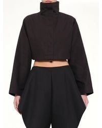 Alaïa - Silk Cotton Cropped Jacket - Lyst