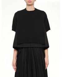 Sacai - Cotton Weather X Cashmere Knit Sweater - Lyst
