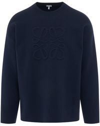 Loewe - Debossed Anagram Sweater, Round Neck, , Size: Medium - Lyst
