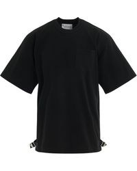Sacai - Nylon Twill X Cotton Jersey T-shirt In Black - Lyst