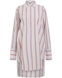 Loewe - Stripe Deconstructed Silk Shirt Dress, /Bue/, 100% Cotton - Lyst