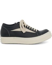 Rick Owens - Vintage Leather Sneakers, /Milk, 100% Calf Leather - Lyst
