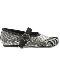 フラットシューズ Coperni CRYSTAL-EMBELLISHED FIVE-TOE BALLERINA BELT FLAT Crystal-Embellished Five-Toe Ballerina Belt Flat – Coperni