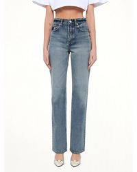Alaïa - Straight Denim Pants - Lyst