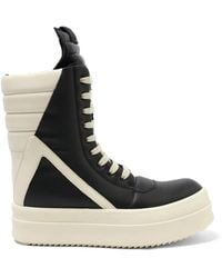 Rick Owens - Full Grain Leather Mega Geobasket Sneakers, 100% Leather - Lyst