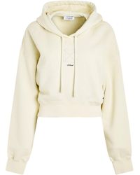 Off-White c/o Virgil Abloh - Off- Small Arrow Pearl Crop Hoodie, , 100% Cotton, Size: Medium - Lyst