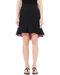McQueen - Wool Silk Skirt, Blk - Lyst