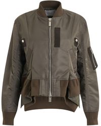 Sacai - Nylon Twill Ma-1 Jacket, Long Sleeves, , 100% Nylon - Lyst