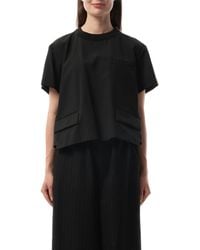 Sacai - Suiting Short-Sleeve Pullover, Short Sleeves, 100% Polyester - Lyst