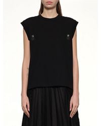 Sacai - Cotton Jersey X Nylon Twill T-Shirt - Lyst