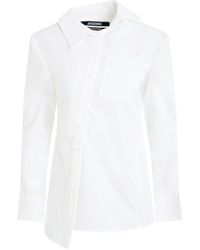 Jacquemus - Pablo Asymmetric Shirt, Long Sleeves, , 100% Cotton - Lyst