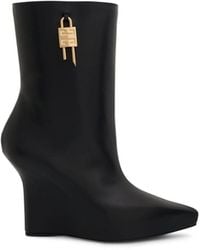 Givenchy - G Lock Wedge Low Box Leather Boots, 100% Leather - Lyst