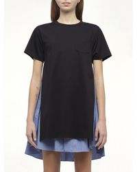 Sacai - X Poplin X Cotton Jersey Dress, 100% Polyester - Lyst