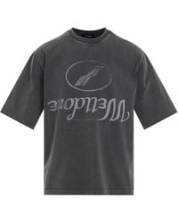 we11done - Reversed Logo Washed T-Shirt, Round Neck, Short Sleeves, , 100% Cotton, Size: Medium - Lyst