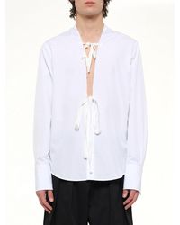 Maison Margiela - V Neck Long Sleeved Shirt - Lyst