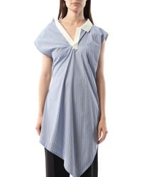 Sacai - Cotton Poplin Polo Shirt - Lyst