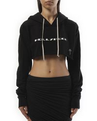 Rick Owens - Hollywood Cropped Hoodie, Long Sleeves, 100% Cotton, Size: Small - Lyst
