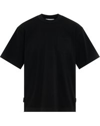 Sacai - Side Zip Cotton Jersey T-Shirt, Short Sleeves, , 100% Cotton - Lyst