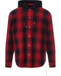 Mastermind Japan - 'Hooded Plaid Shirt, , 100% Cotton, Size: Small - Lyst