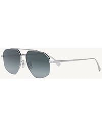 Fendi - Fe40062U Aviator Sunglasses With Smoke Polarised Lens - Lyst