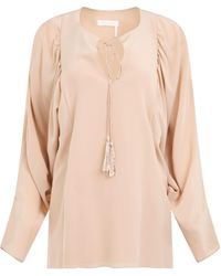 Chloé - Long Sleeve Top, , 100% Silk - Lyst