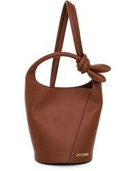 Jacquemus - Le Petit Tourni Leather Bag In Light Brown 2 - Lyst