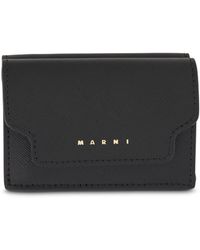 Marni - Trifold Saffiano Leather Wallet, , 100% Cotton - Lyst