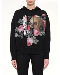 McQueen - Skull Rose Embellished Hoodie - Lyst