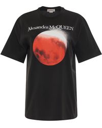 Alexander McQueen - Moon Oversized T-Shirt, Round Neck, Short Sleeves, , 100% Cotton - Lyst