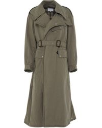 Maison Margiela - Trench Coat With Tartan Print, Long Sleeves, , 100% Cotton - Lyst