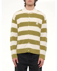 Ami Paris - Shirt Collar Cardigan With Adc - Lyst