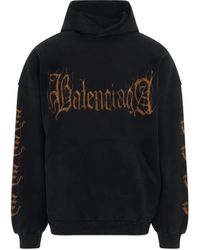Balenciaga - Heavy Metal Oversized Hoodie, Long Sleeves, Washed, 100% Cotton - Lyst