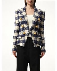 Balmain - 6 Button Tweed Jacket, 100% Cotton - Lyst