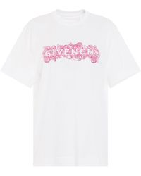 Givenchy - '4G Embroidered Logo Classic Fit T-Shirt, Round Neck, Short Sleeves, , 100% Cotton, Size: Small - Lyst