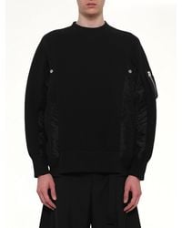 Sacai - Sponge Sweat X Nylon Twill Pullover - Lyst