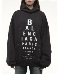 Balenciaga - Eye-Test Large Fit Hoodie, 100% Cotton, Size: Small - Lyst
