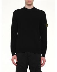 Stone Island - 5100154 Ribbed Cotton Crewneck Sweater - Lyst