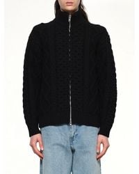 vowels - Cable Knit Zip Up - Lyst