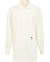 Palm Angels - Palms Embroidered Shirt, Long Sleeves, Butter/, 100% Cotton - Lyst
