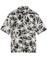 Palm Angels - Palms Allover Short Sleeve Shirt, /Off, 100% Viscose - Lyst