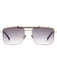 Hublot Gold Squared Titanium Sunglasses With Gradient Smoke Lens - Metallic