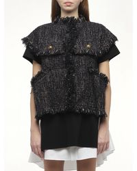 Sacai - Tweed Jacket, 100% Cupro - Lyst